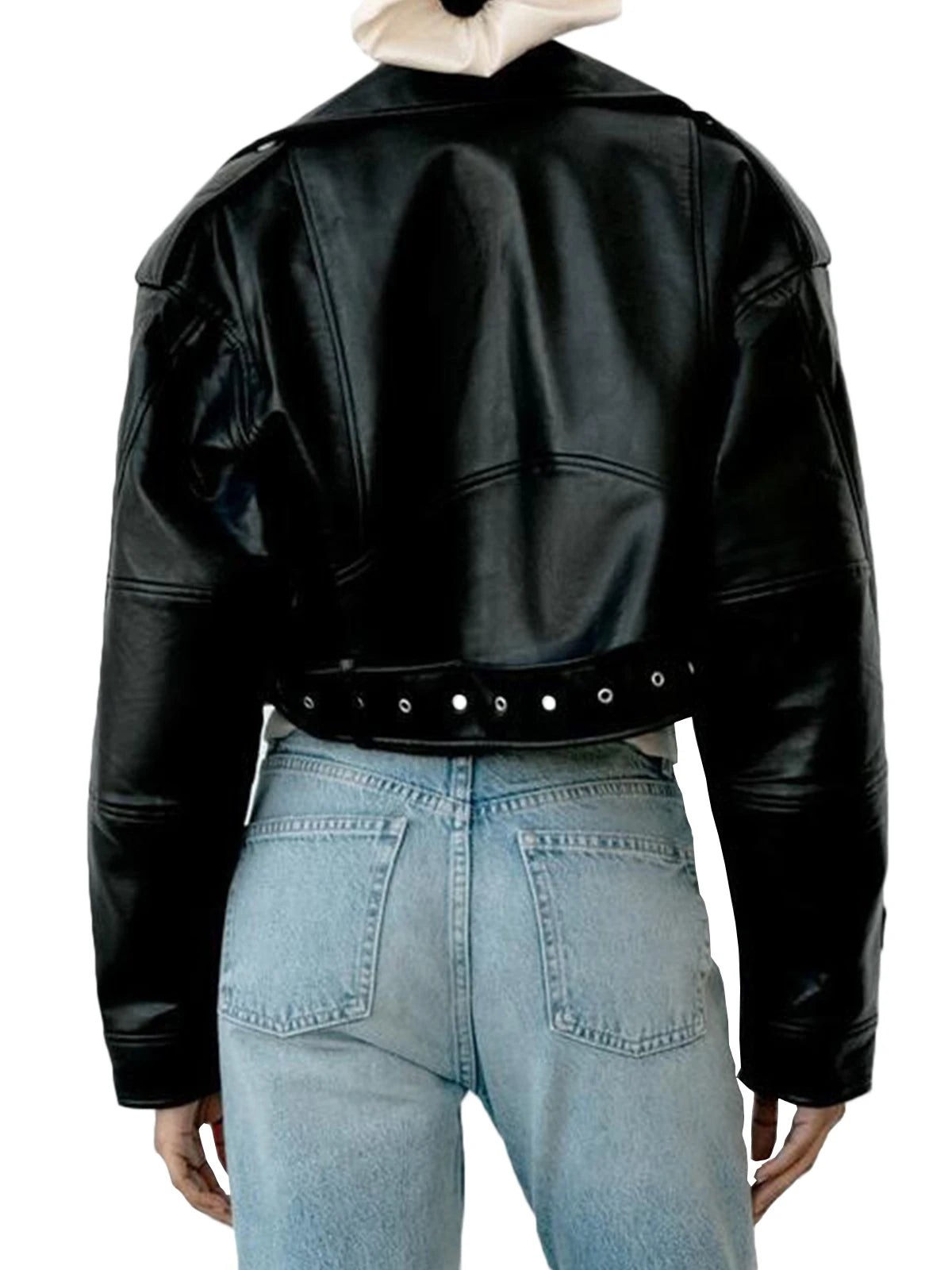 Faux Leather Zipper Jacket