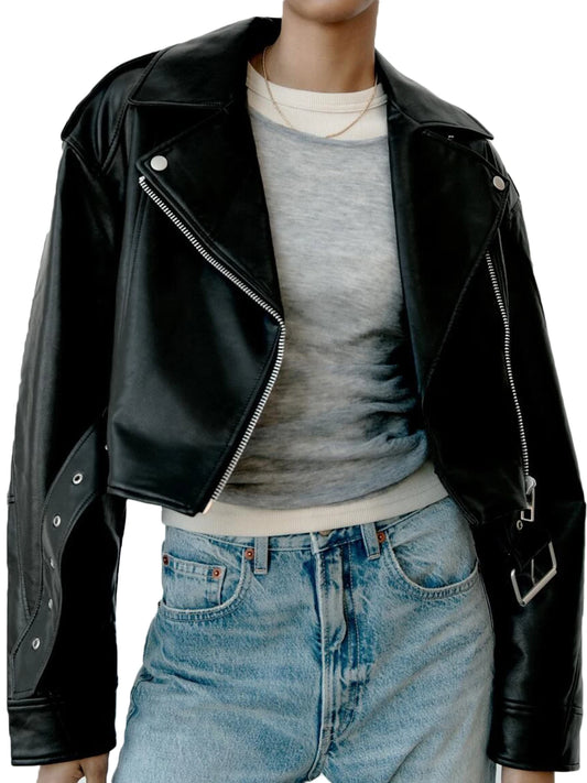 Faux Leather Zipper Jacket